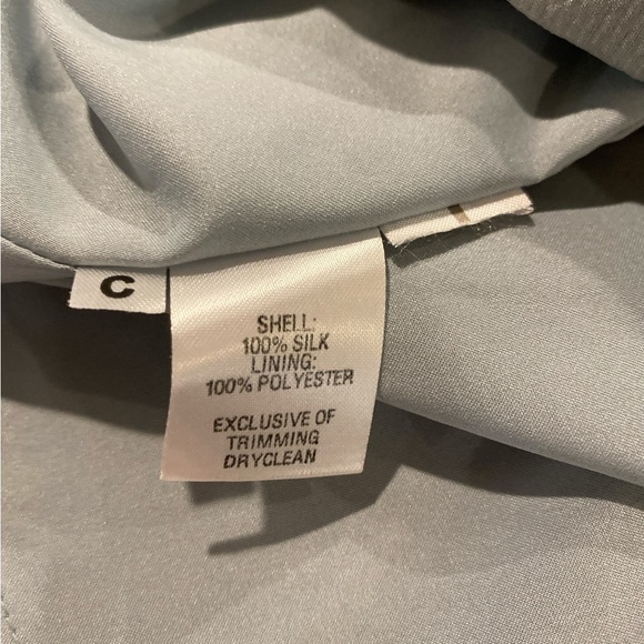 LOFT‎ Womens  Casual Ruffle Dress in Light Sage Green 100% Silk - Picture 7 of 7